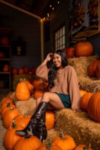 Pleated Skirt & Cowboy Boots