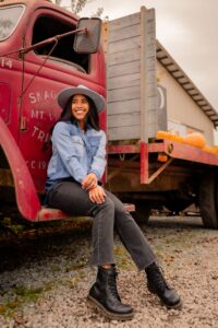 Chambray Top & Combat Boots